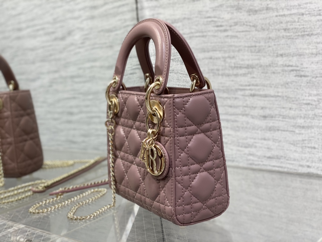 Mini Lady Dior Bag Lilac Cannage Lambskin